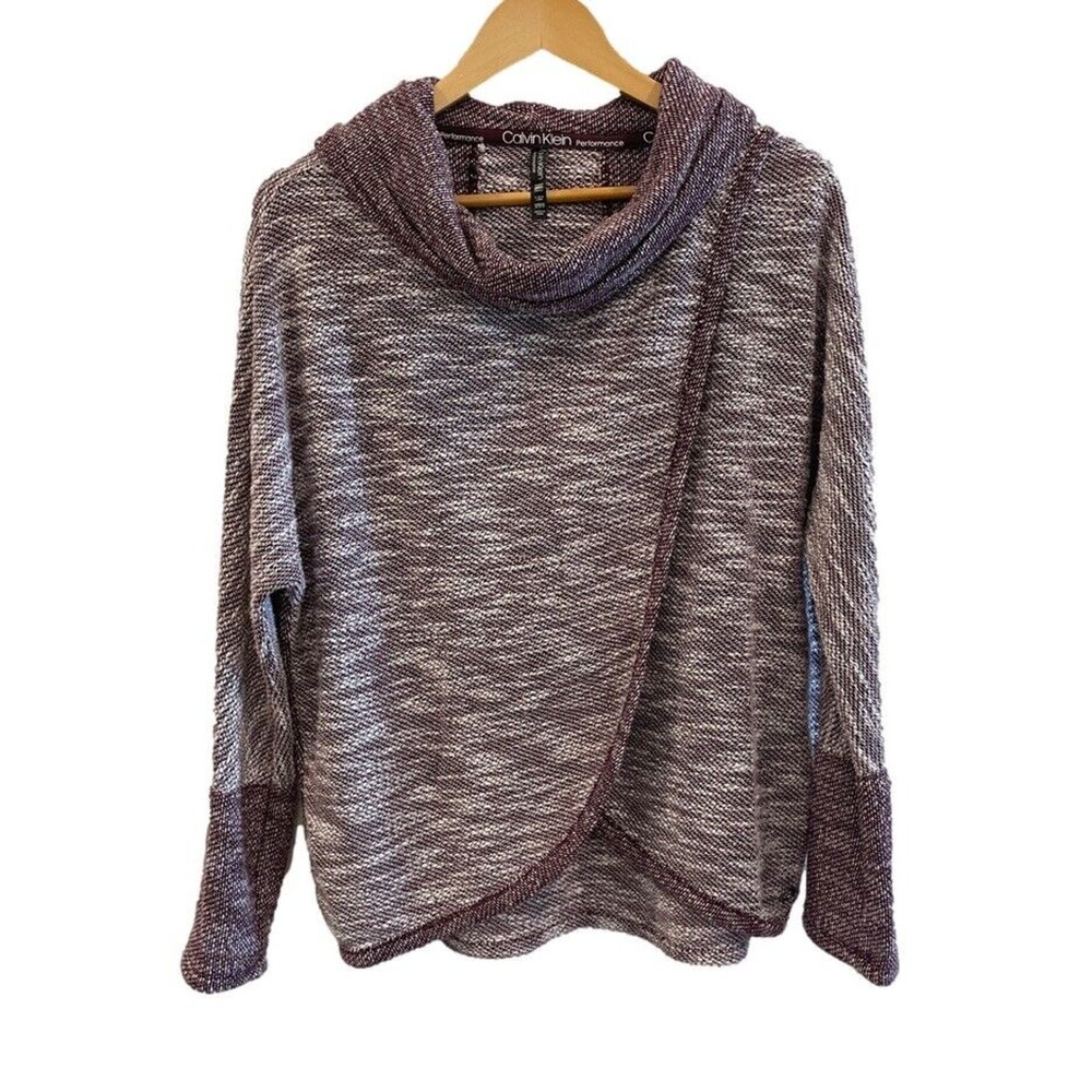 Calvin Klein Sweater Womens Small Long Sleeve Performance Cowl Neck Pull Over